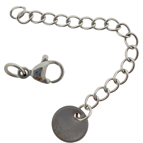 Complete sluiting zilver met 7mm muntje RVS - 60mm-onderdelen-Kraaltjes van Renate