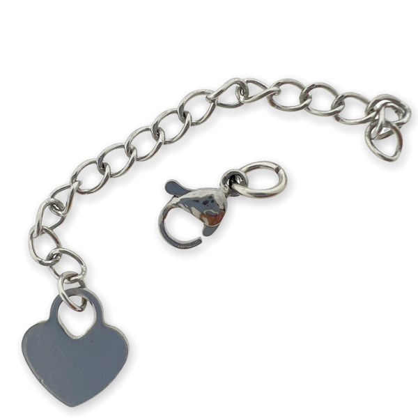 Complete sluiting zilver met hart RVS - 60mm-onderdelen-Kraaltjes van Renate