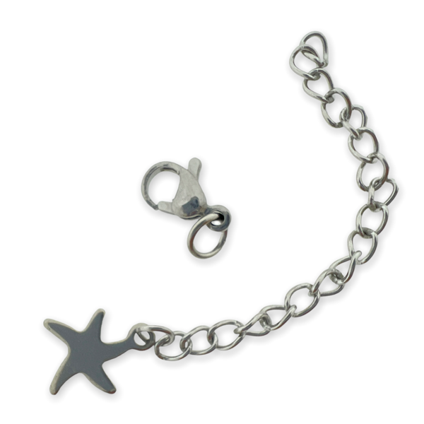 Complete sluiting zilver met zeester RVS - 60mm-onderdelen-Kraaltjes van Renate