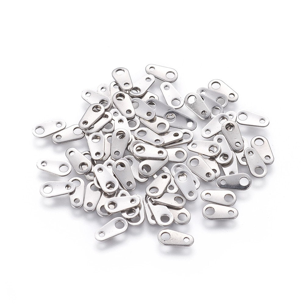 Connectors 8x4mm RVS zilver - per 8 stuks-Onderdelen-Kraaltjes van Renate