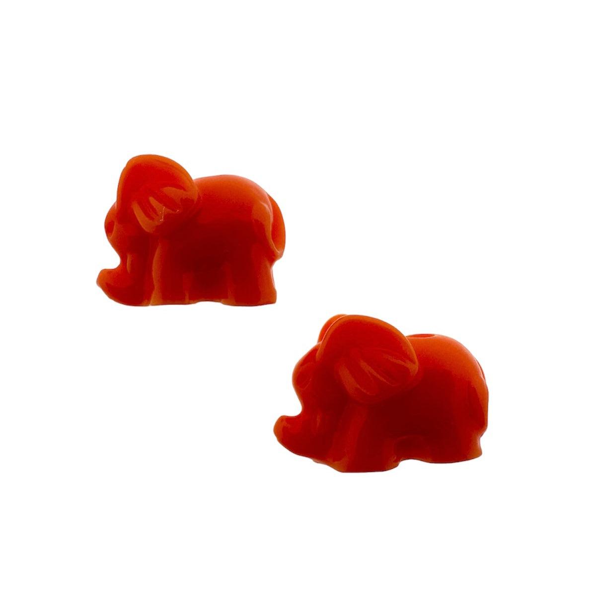 Coral kraal olifant oranje 10x14x9mm-Kralen-Kraaltjes van Renate
