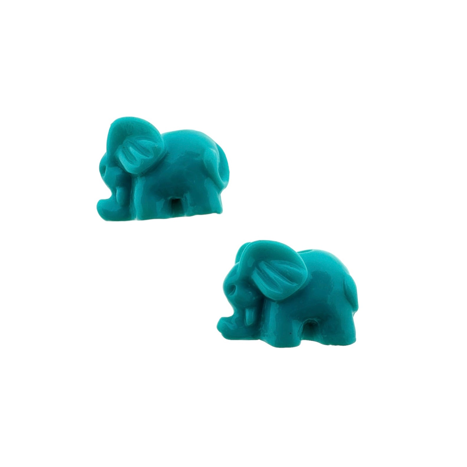 Coral kraal olifant turquoise 10x14x9mm-Kralen-Kraaltjes van Renate