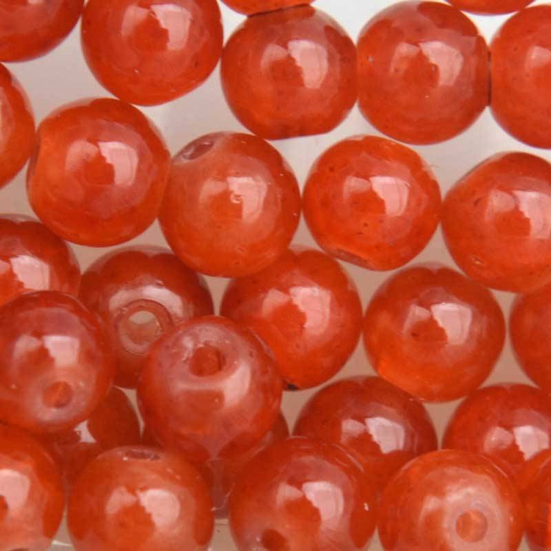Crackle glaskralen dark orange 4mm - 50 stuks-Kraaltjes van Renate