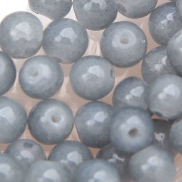 Crackle glaskralen grijs 4mm - 50 stuks-Kraaltjes van Renate