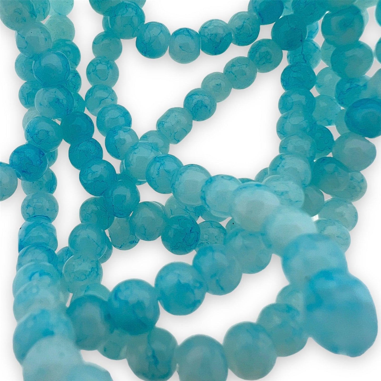 Crackle glaskralen light sky blue 4mm - ±200 stuks-Kralen-Kraaltjes van Renate