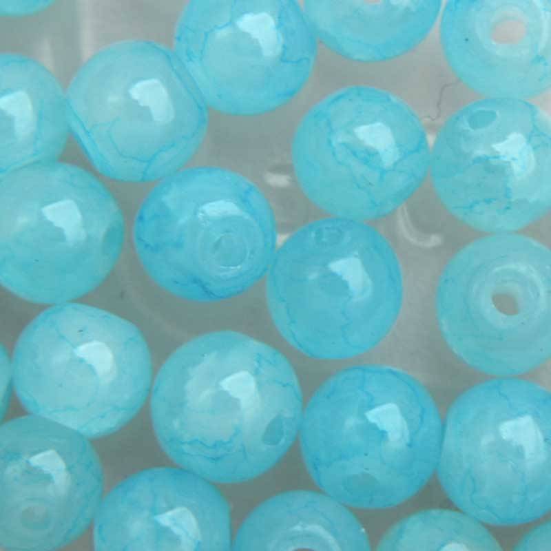 Crackle glaskralen light skye blue 4mm - 50 stuks-Kraaltjes van Renate