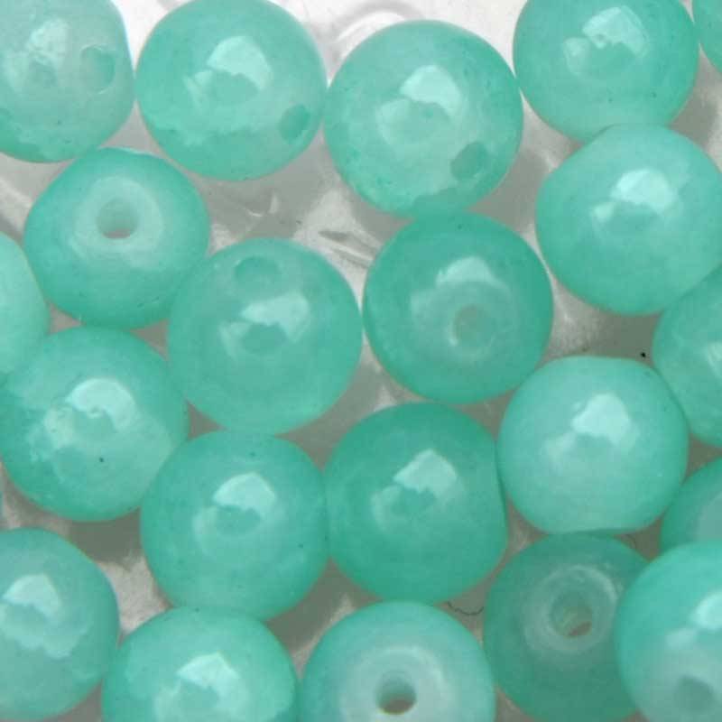 Crackle glaskralen turquoise 4mm - 50 stuks-Kraaltjes van Renate