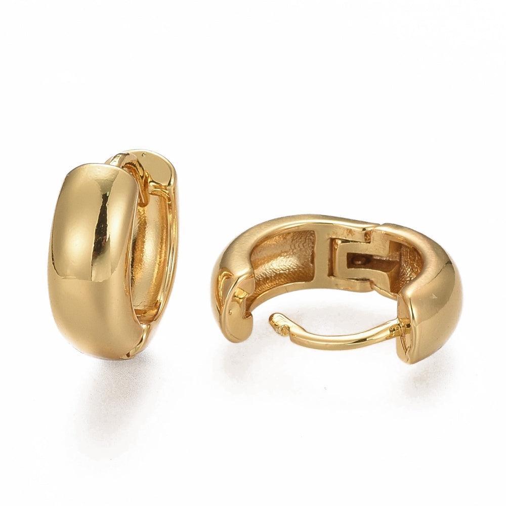 Creolen Premium Brass Goud 14x5mm - per paar-Onderdelen-Kraaltjes van Renate