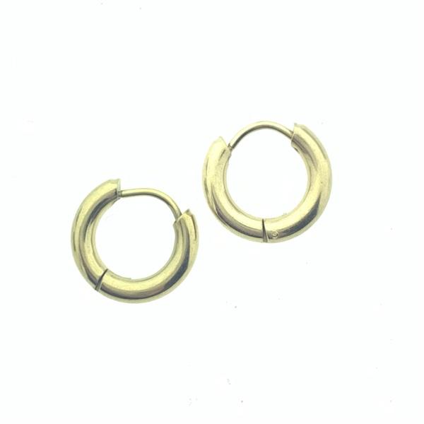 Creolen oorbel rond goud RVS 13mm - per paar-Kraaltjes van Renate