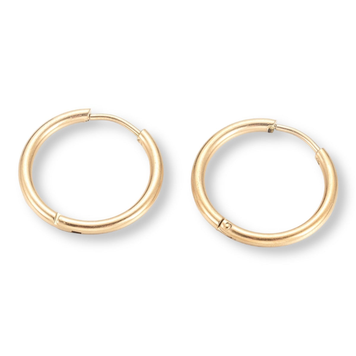 Creolen oorbel Ø2mm rond goud RVS 19mm - per paar-onderdelen-Kraaltjes van Renate