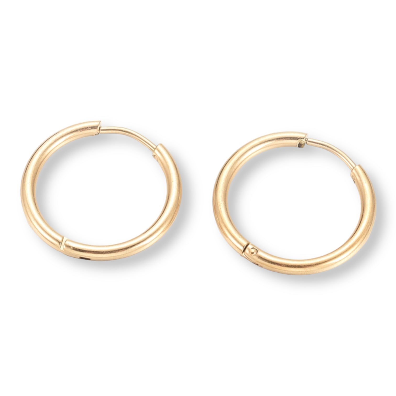 Creolen oorbel Ø2mm rond goud RVS 19mm - per paar-onderdelen-Kraaltjes van Renate
