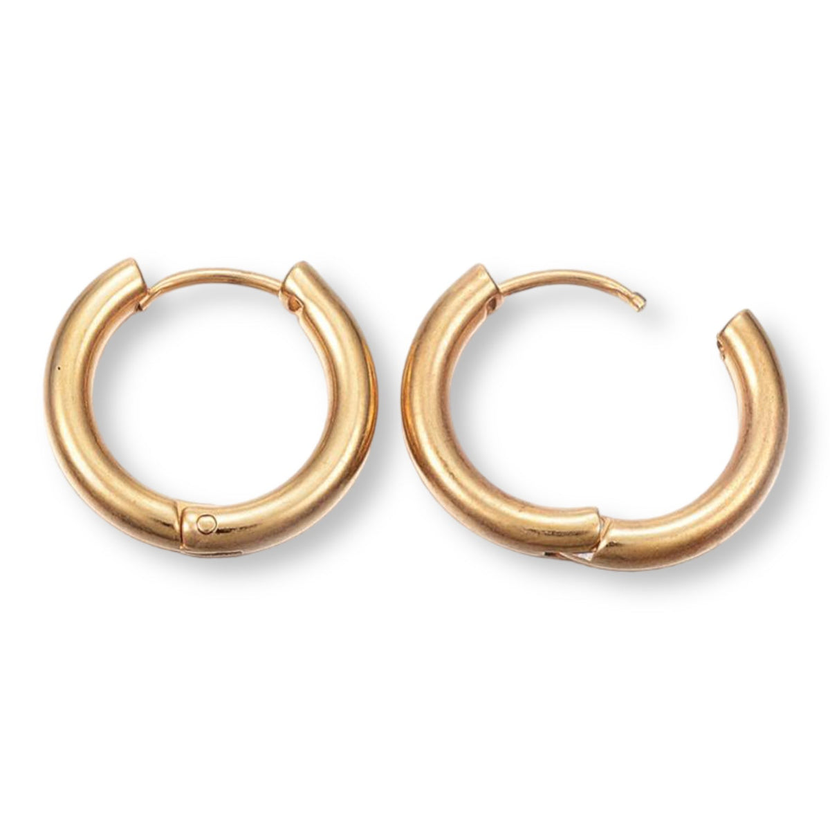 Creolen oorbel Ø3mm rond goud RVS 16mm - per paar-onderdelen-Kraaltjes van Renate