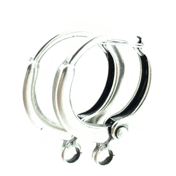 Creolen met oogje Zilver DQ 16x2mm - 1 paar-Kraaltjes van Renate