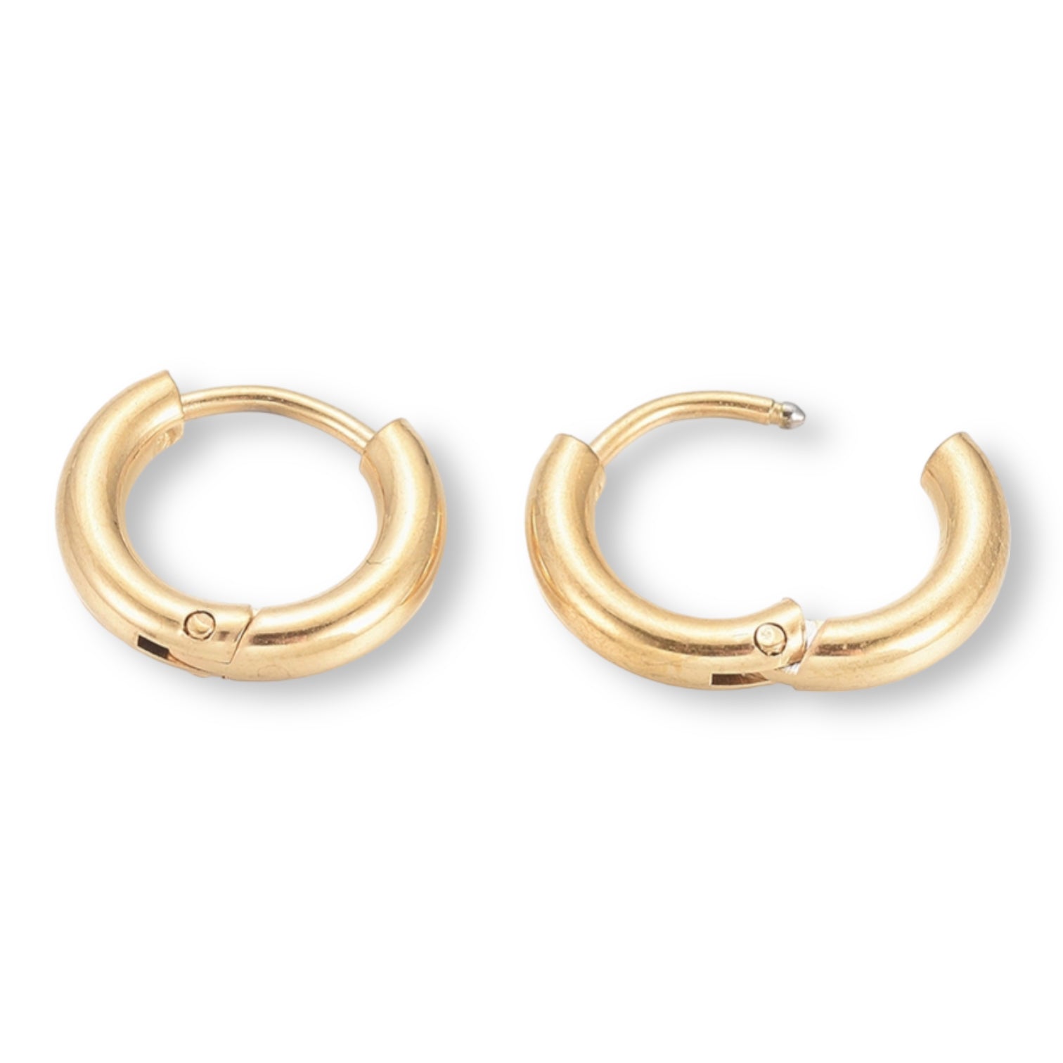 Creolen oorbel Ø2.5mm rond goud RVS 12.5mm - per paar-onderdelen-Kraaltjes van Renate