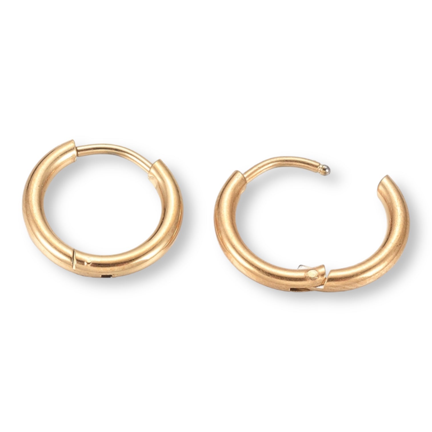 Creolen oorbel Ø2mm rond goud RVS 12.5mm - per paar-onderdelen-Kraaltjes van Renate