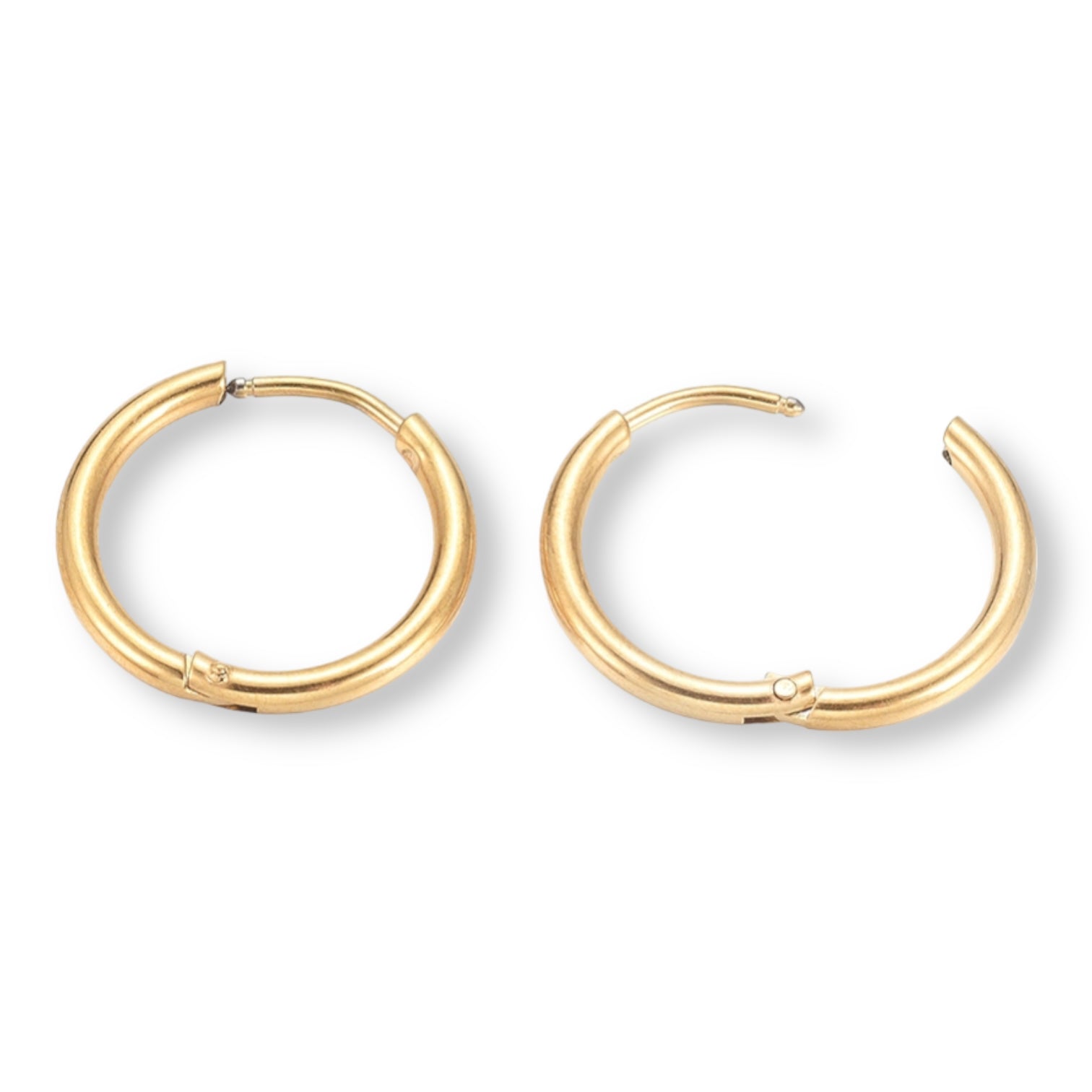 Creolen oorbel Ø2mm rond goud RVS 14mm - per paar-onderdelen-Kraaltjes van Renate