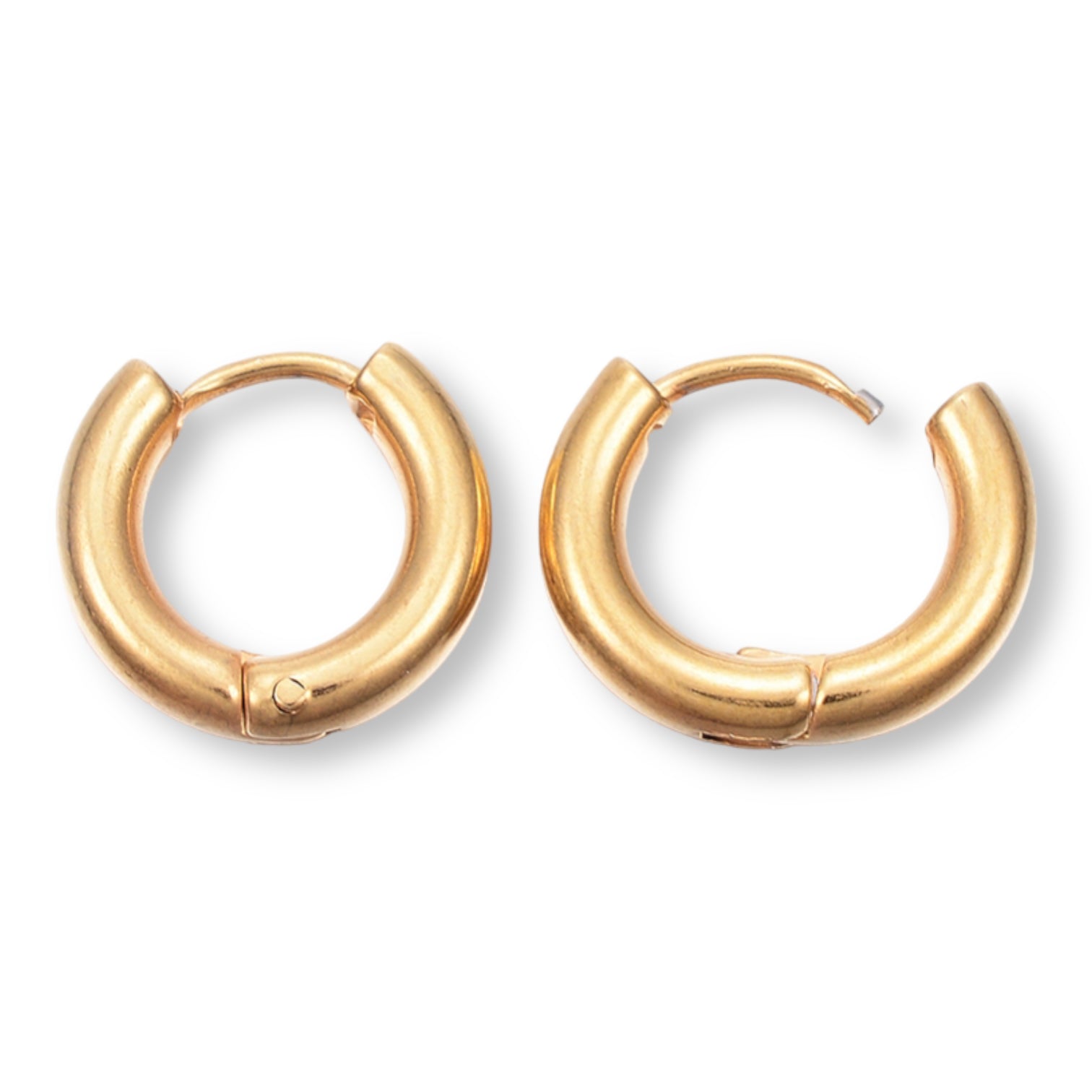 Creolen oorbel Ø3mm rond goud RVS 14mm - per paar-onderdelen-Kraaltjes van Renate