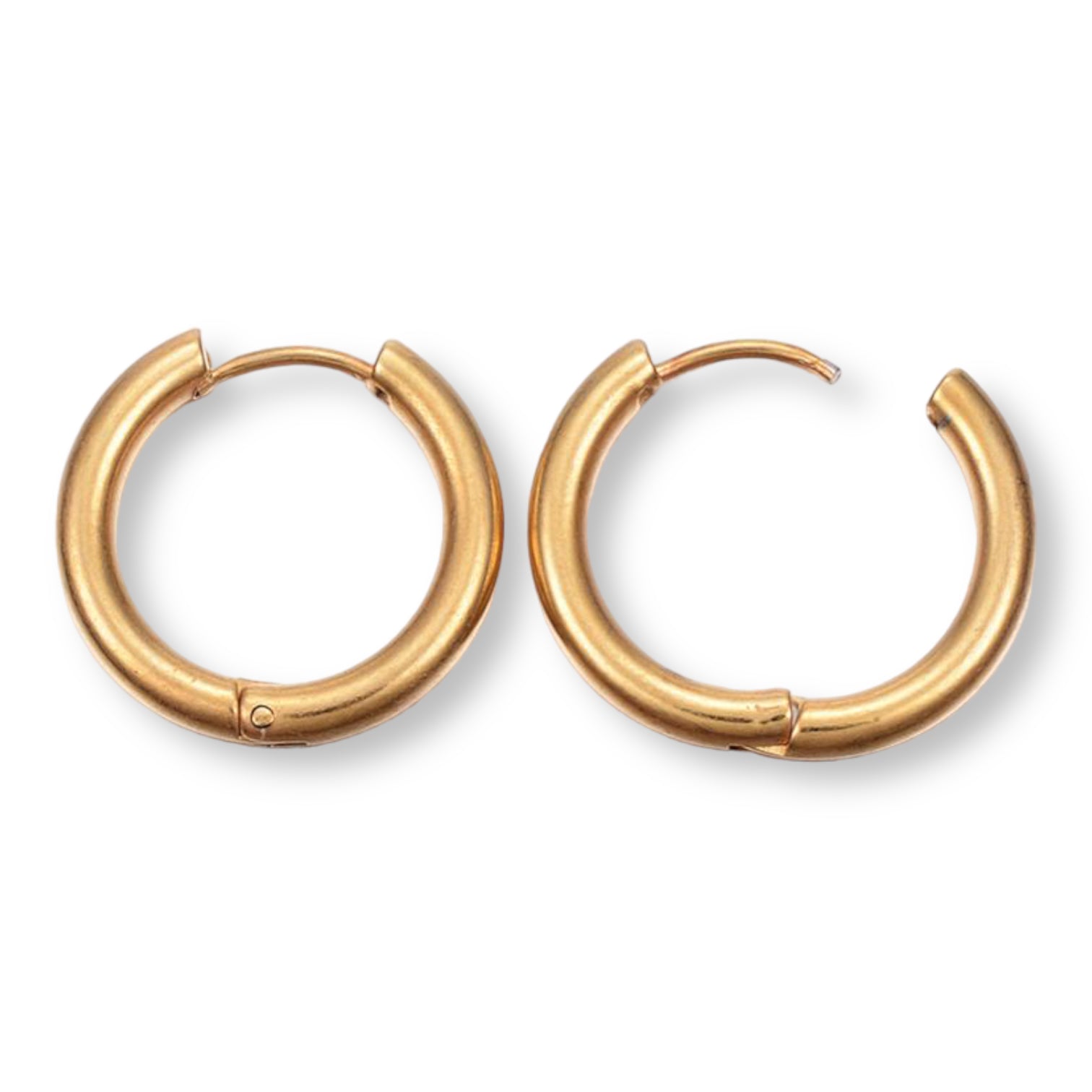 Creolen oorbel Ø3mm rond goud RVS 18mm - per paar-onderdelen-Kraaltjes van Renate