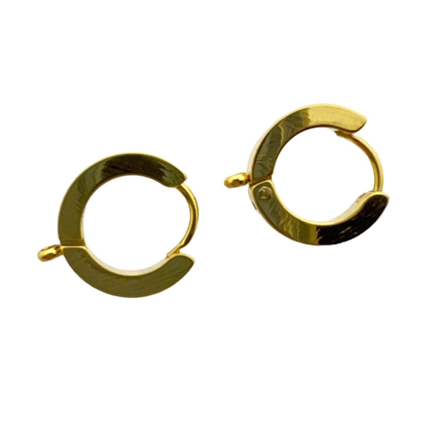 Creolen oorbel dik rond goud 24K 15mm - per paar-onderdelen-Kraaltjes van Renate