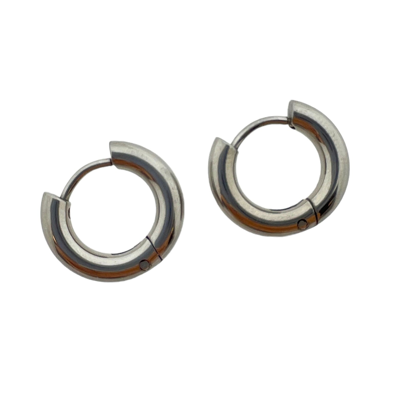 Creolen oorbel dik rond zilver RVS 14mm - per paar-onderdelen-Kraaltjes van Renate