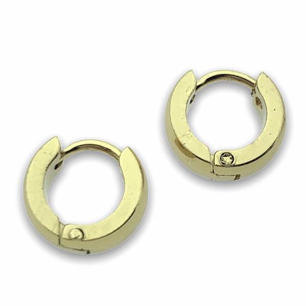 Creolen oorbel plat goud RVS 10mm - per paar-Kraaltjes van Renate