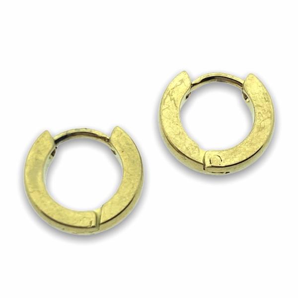 Creolen oorbel plat goud RVS 10mm - per paar-Kraaltjes van Renate