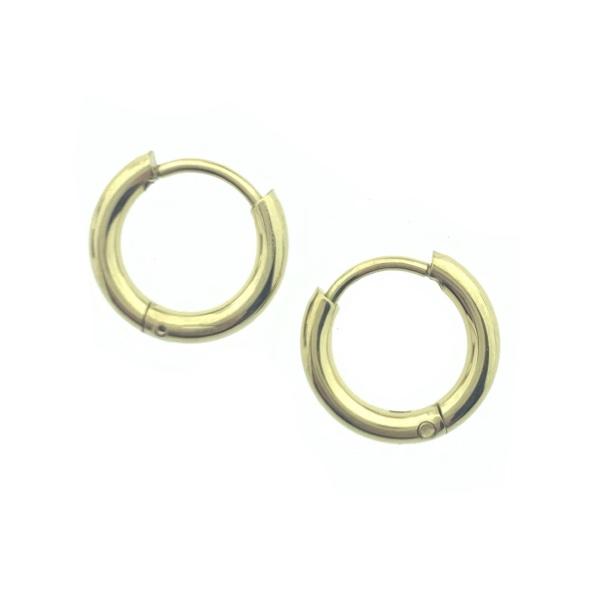 Creolen oorbel rond goud RVS 13mm - per paar-Kraaltjes van Renate
