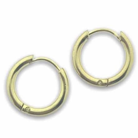 Creolen oorbel dik rond goud RVS 14mm - per paar-Kraaltjes van Renate