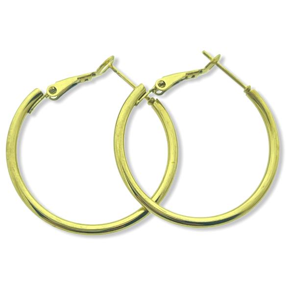 Creolen oorbel rond stainless steel goud 30mm - per paar-Kraaltjes van Renate