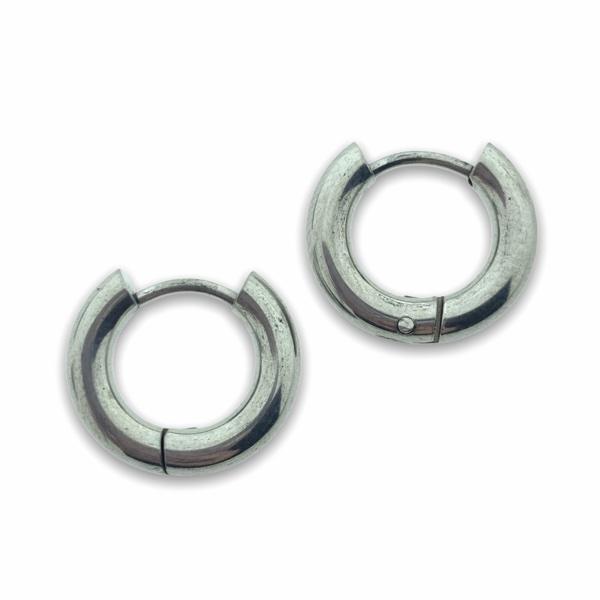 Creolen oorbel rond zilver RVS 14mm - per paar-Kraaltjes van Renate