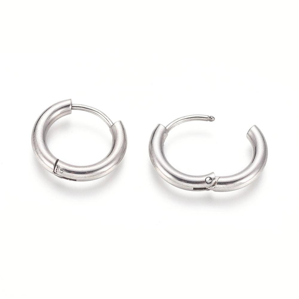 Creolen oorbel rond zilver RVS 16x2,5mm - per paar-onderdelen-Kraaltjes van Renate