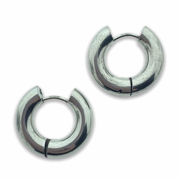 Creolen oorbel rond zilver RVS 20x5mm - per paar-Kraaltjes van Renate