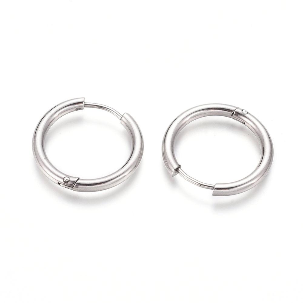 Creolen oorbel rond zilver RVS 21x2,5mm - per paar-onderdelen-Kraaltjes van Renate