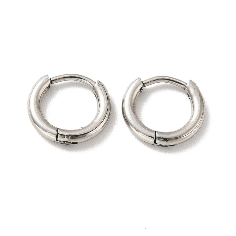 Creolen oorbel rond zilver RVS 9,5x1,5mm - per paar-onderdelen-Kraaltjes van Renate