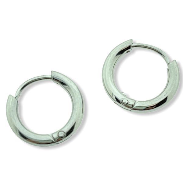 Creolen oorbel rond zilver rvs 12mm - per paar-Kraaltjes van Renate