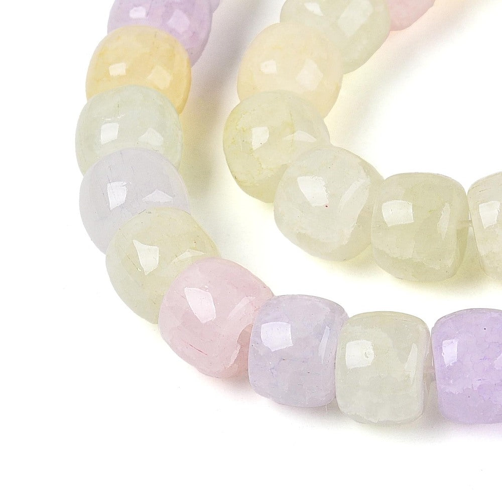 Glaskralen Craquelé Ton Multicolor 8.5mm - per 25 stuks