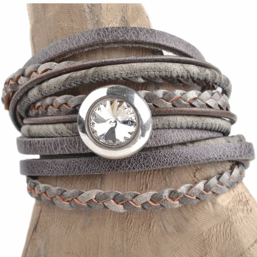 DIY 3-dubbele swarovski Greige bracelet-Kraaltjes van Renate