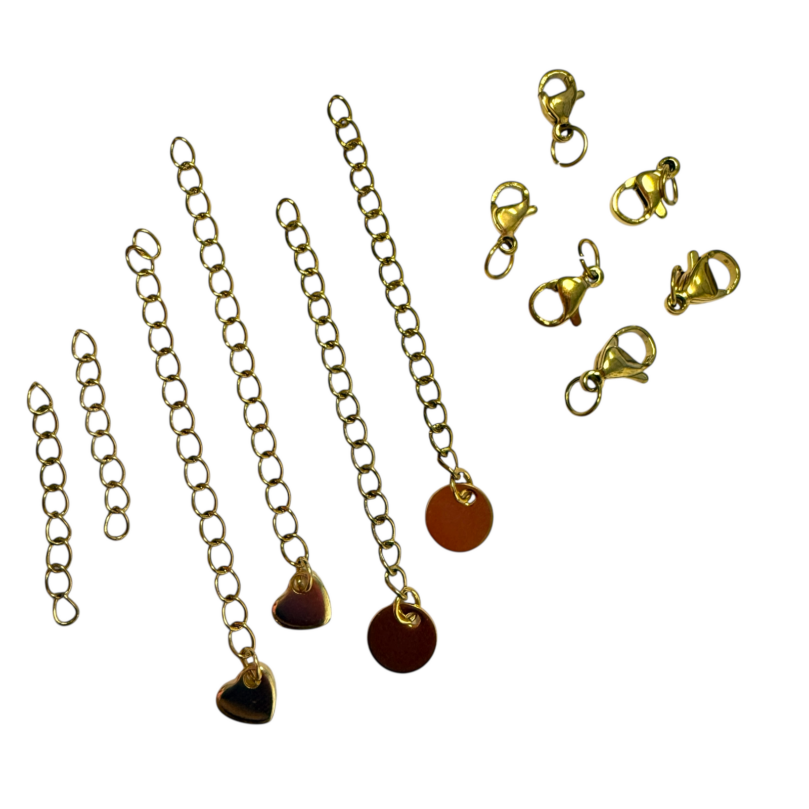 Complete starters set karabijn sluitingen goud RVS 0,45mm-sluitingen-Kraaltjes van Renate