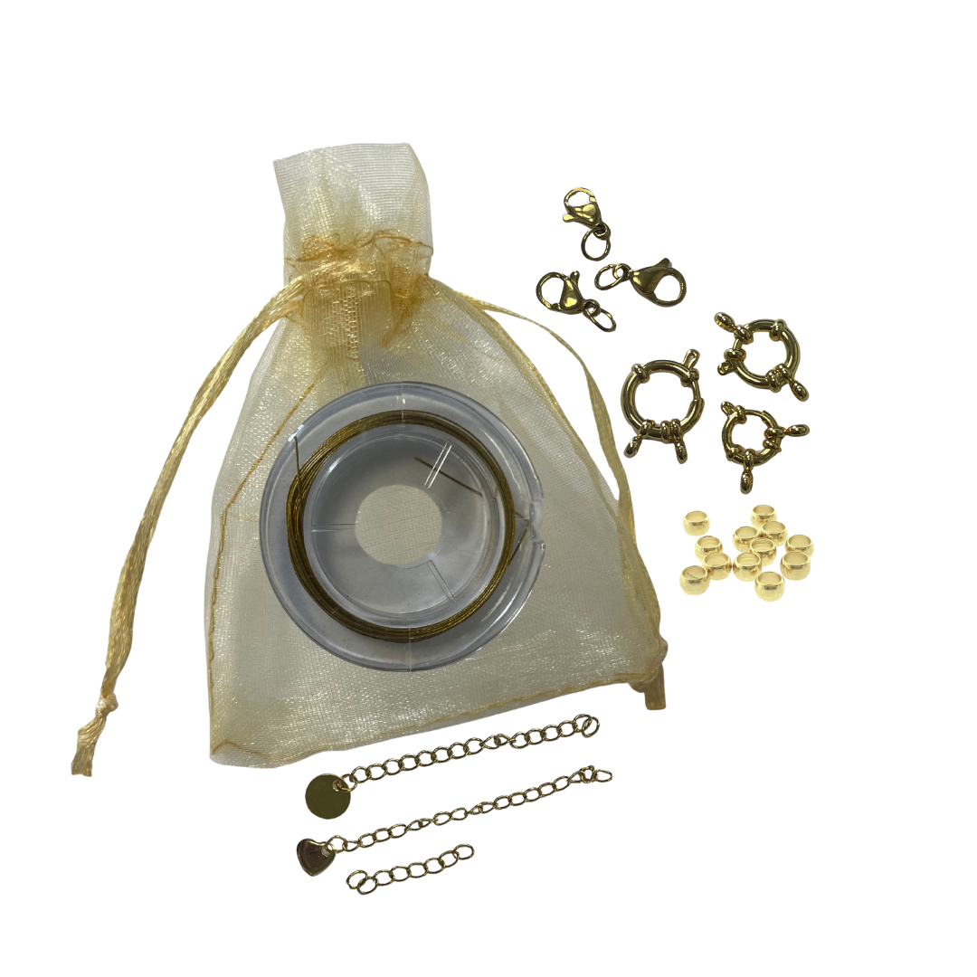 DIY | 6 Kettingen rijgen basis setje GOUD incl. boeisluiting-Kraaltjes van Renate