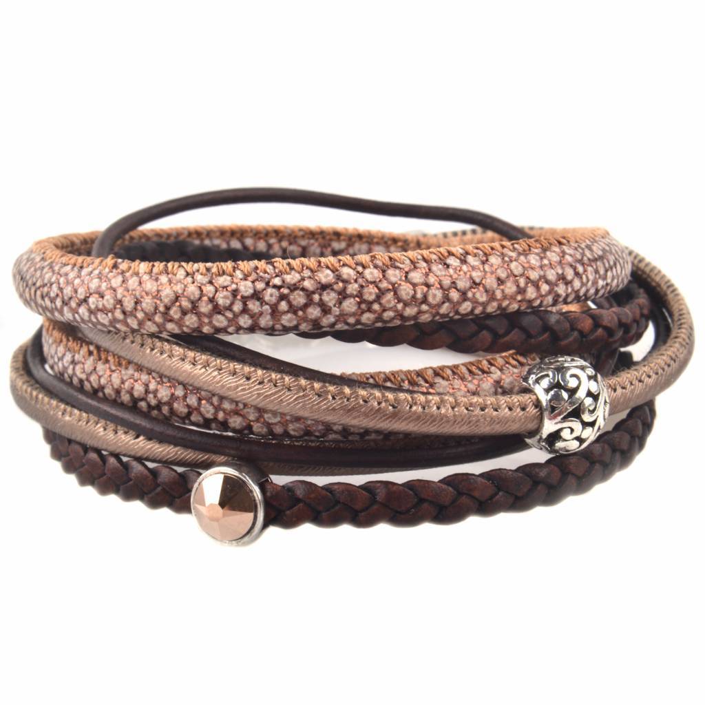 DIY Dubbele wikkel armband Brown-Kraaltjes van Renate