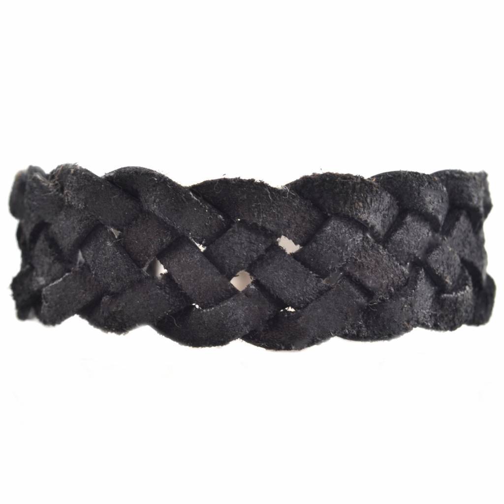 DIY Rough leather armband Black 20mm-Kraaltjes van Renate