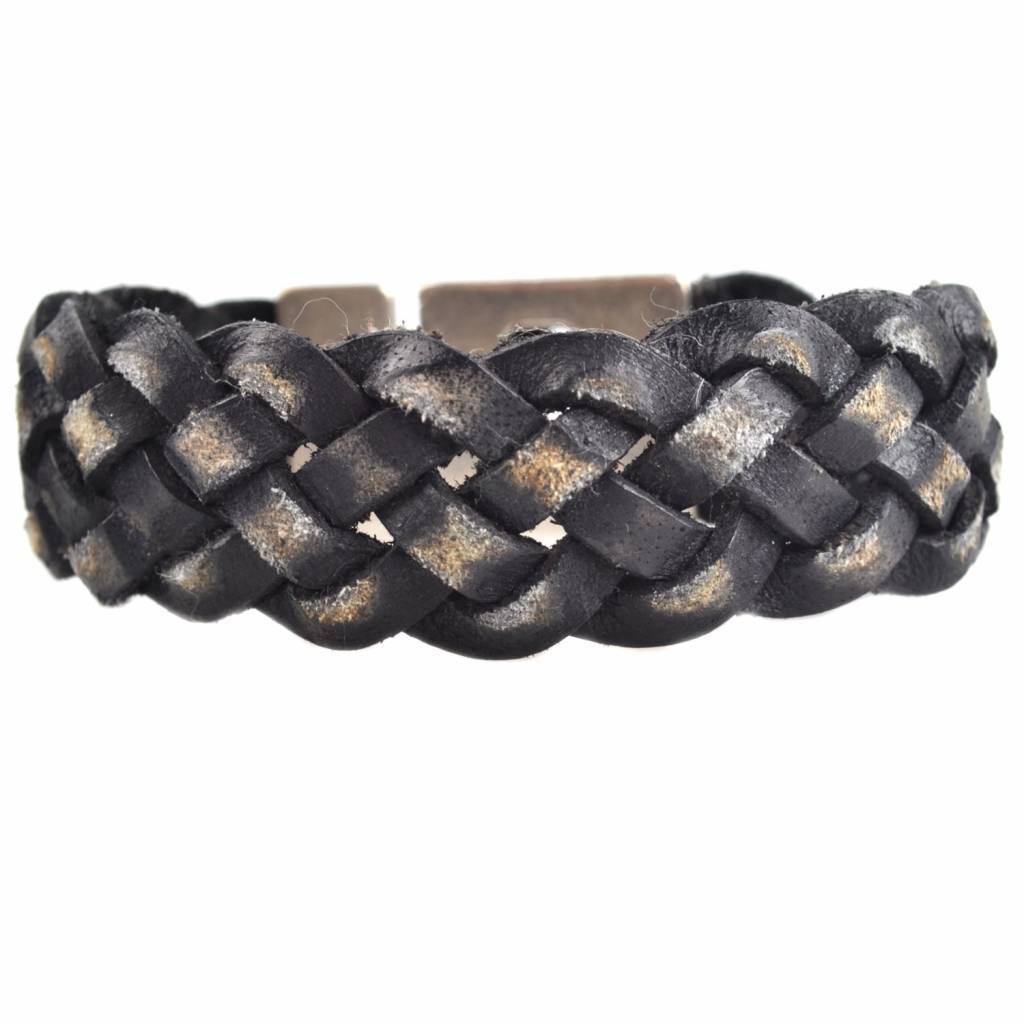 DIY Rough leather armband Black 20mm-Kraaltjes van Renate