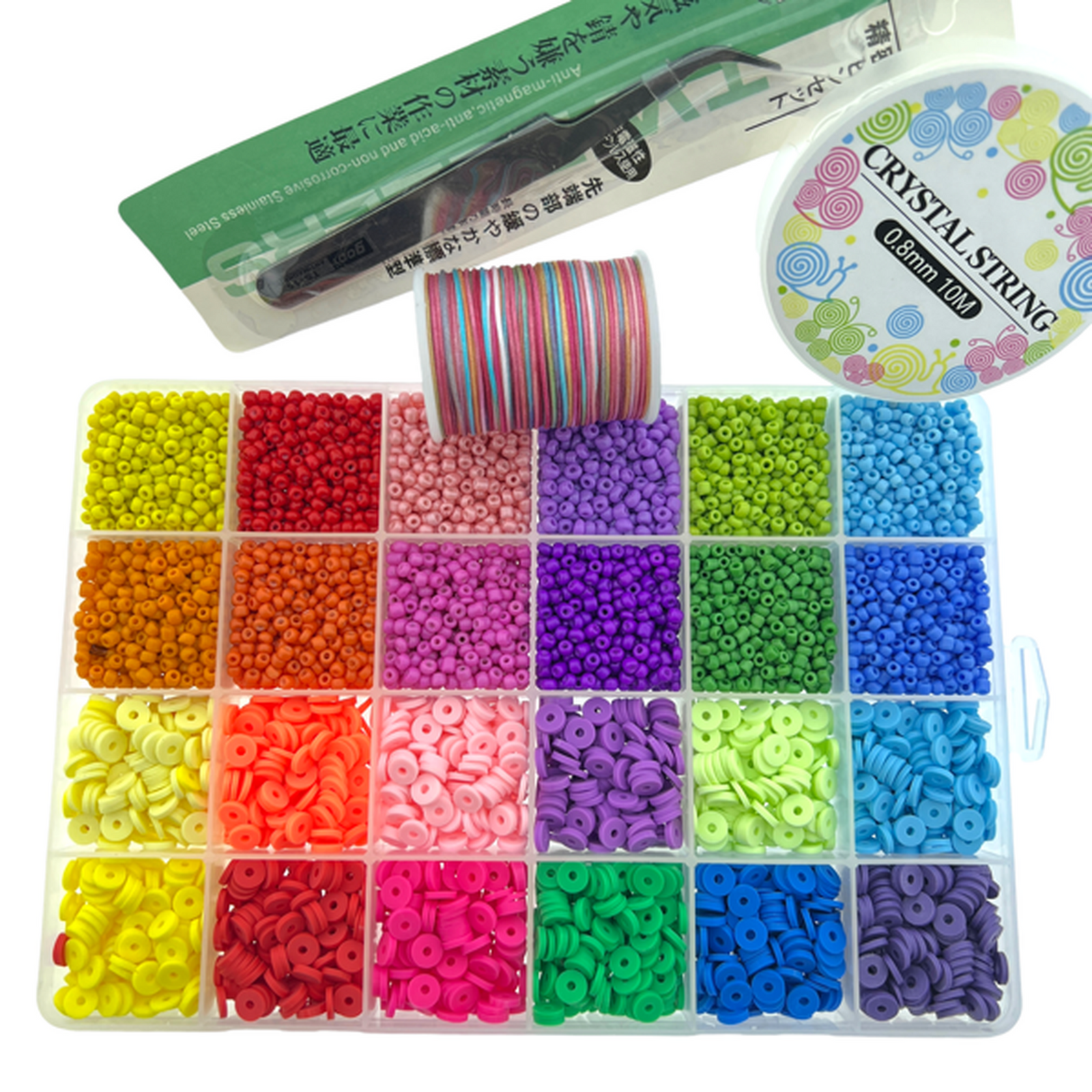 DIY disc & rocaille box 6mm Rainbow-DIY-Kraaltjes van Renate