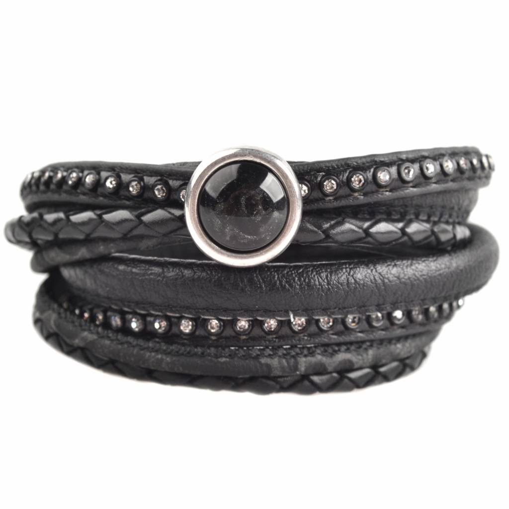 DIY dubbele Crystal Black bracelet-Kraaltjes van Renate