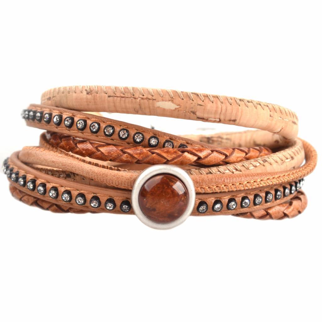 DIY dubbele Crystal Cognac bracelet-Kraaltjes van Renate