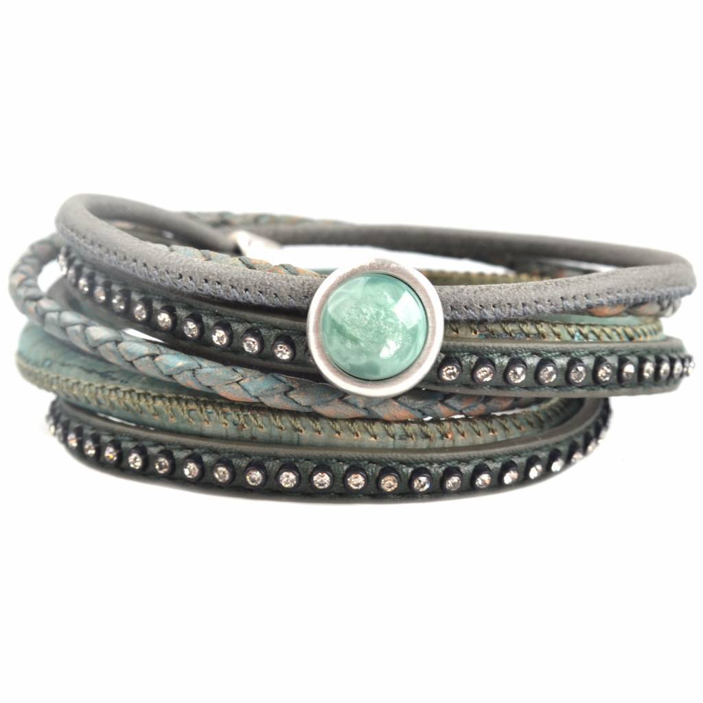 DIY dubbele Crystal Jade green bracelet-Kraaltjes van Renate