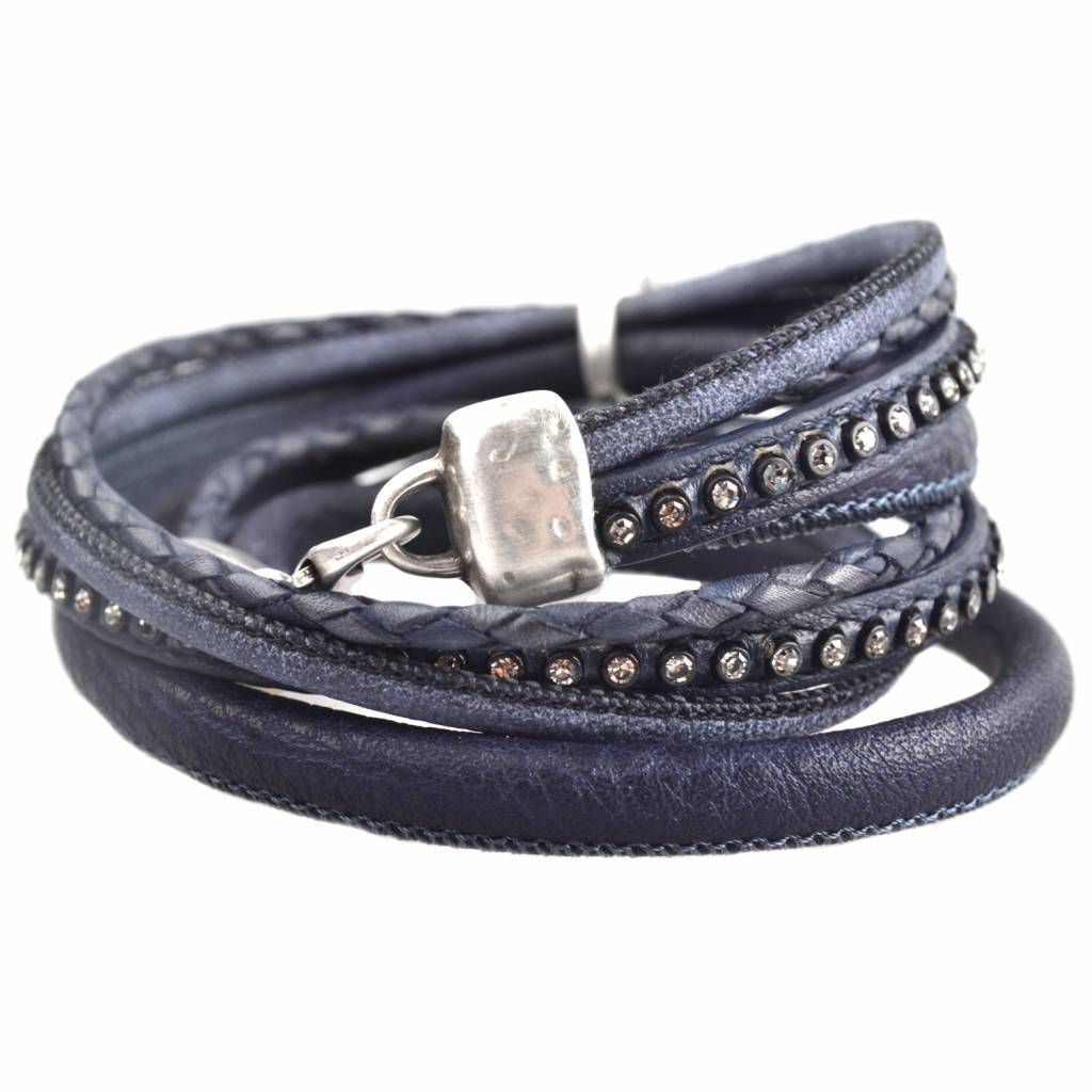 DIY dubbele Crystal Light grey bracelet-Kraaltjes van Renate