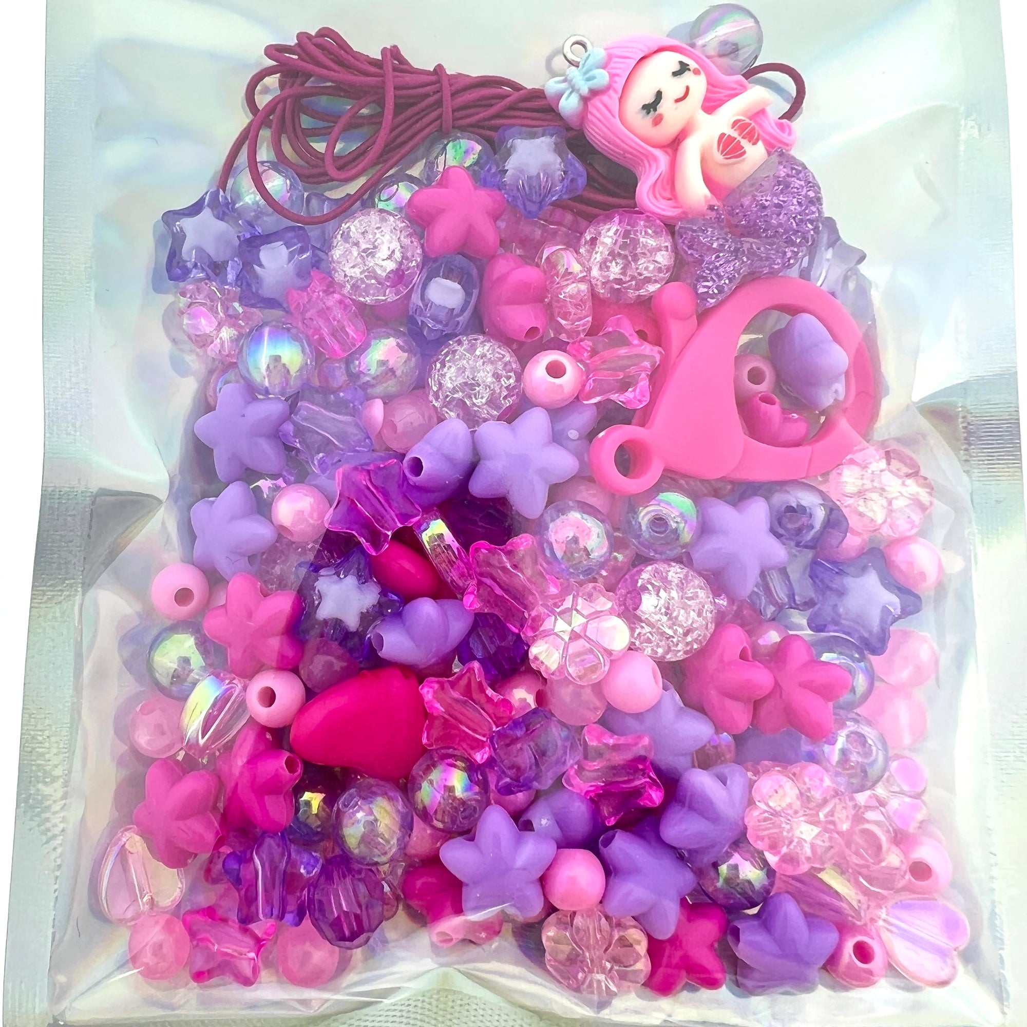 DIY set acryl kralen mermaid roze/paars-DIY-Kraaltjes van Renate