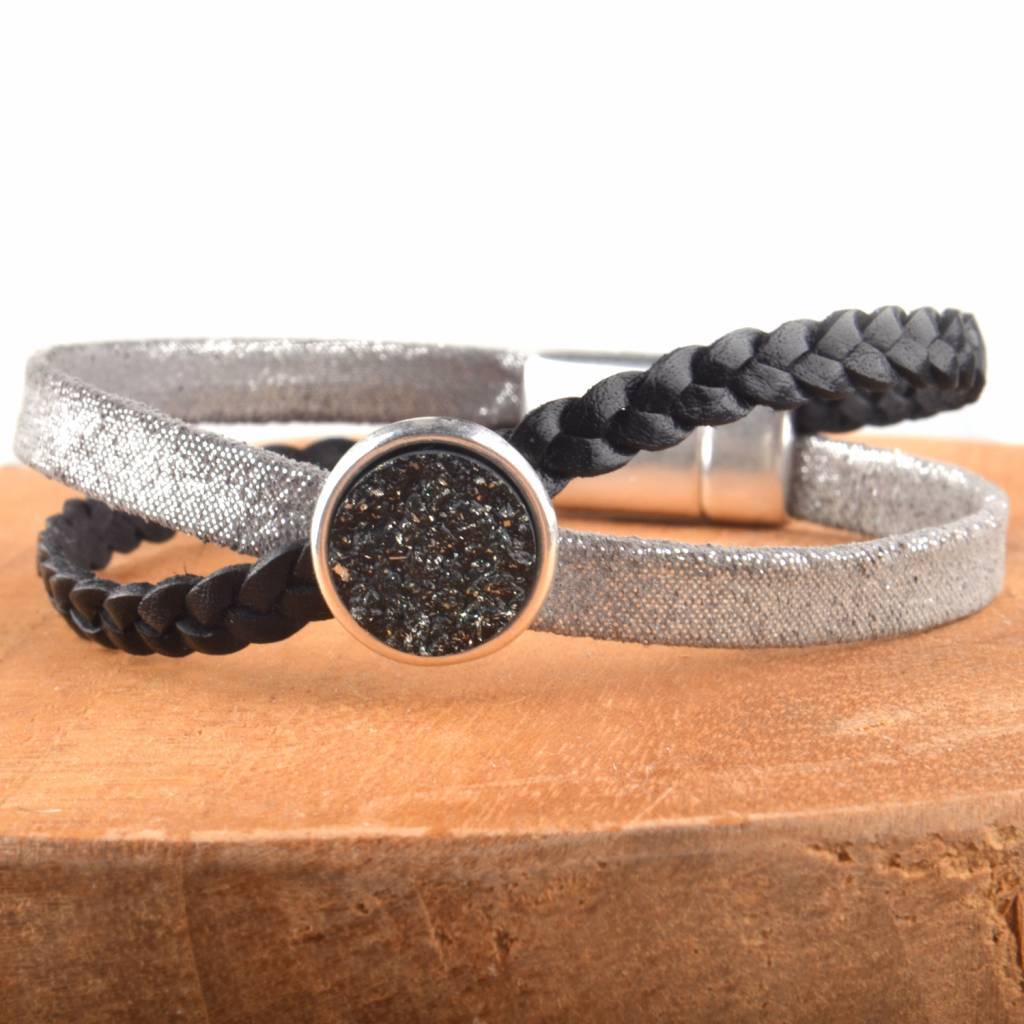 DIY leer armband Cross & Shine Black-Kraaltjes van Renate