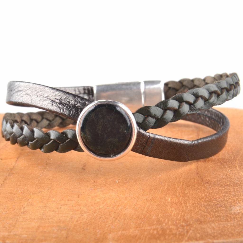DIY leer armband Cross & Shine Dark Green-Kraaltjes van Renate